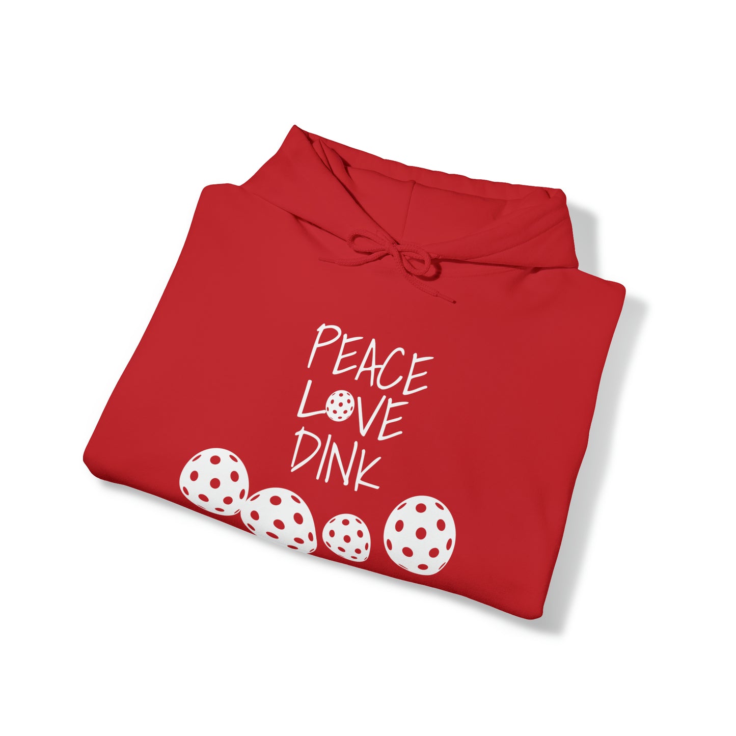 PICKLEBALL Unisex Heavy Blend™ Hooded Sweatshirt PEACE LOVE DINK