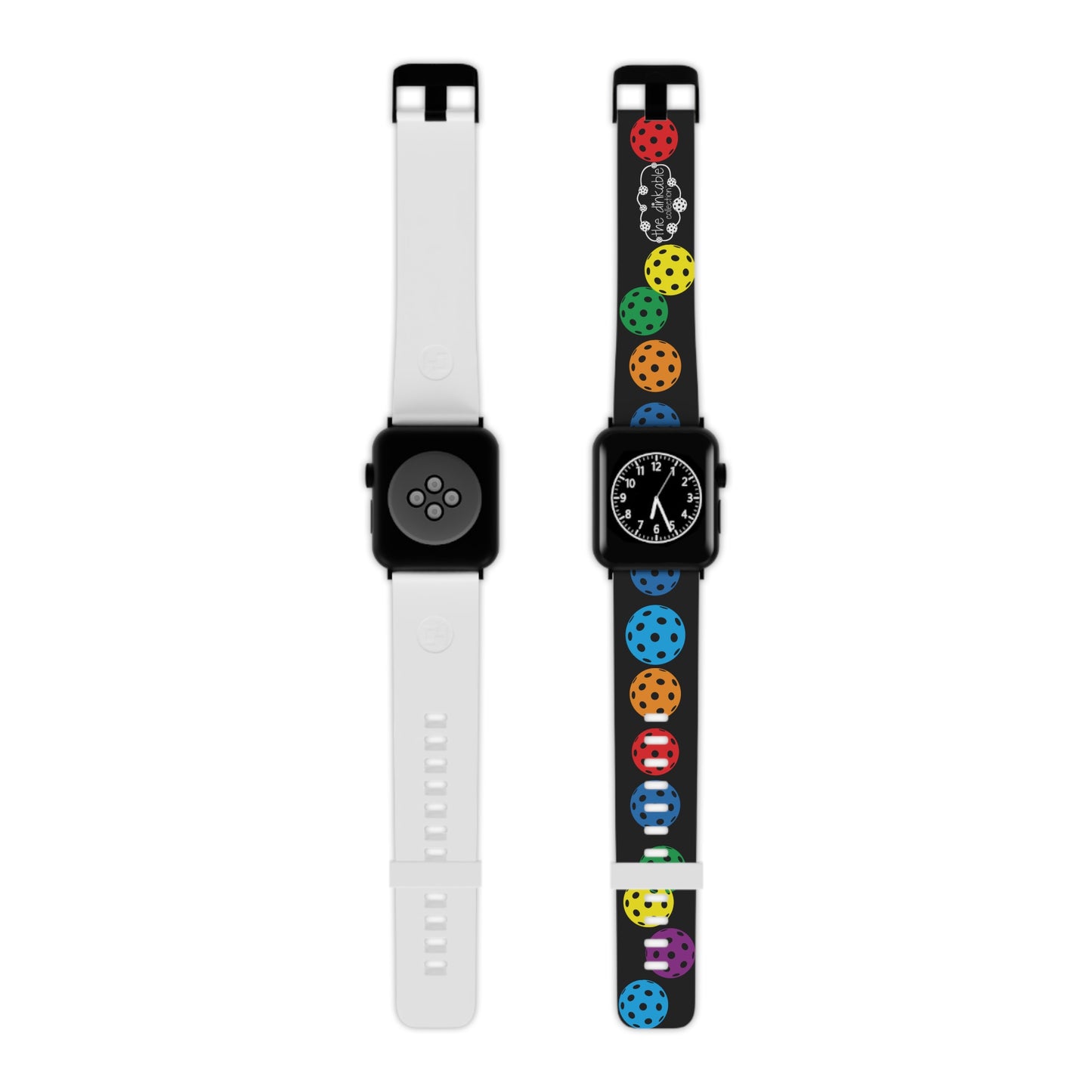 PICKLEBALL Watch Band for Apple Watch RAINBOW (Black)