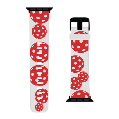 Pickleball Watch Band for Apple Watch RED & WHITE