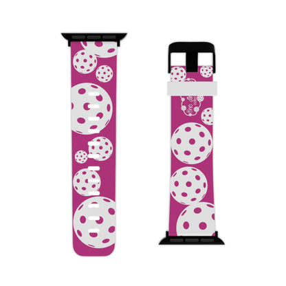 PICKLEBALL Watch Band for Apple Watch PINK AND WHITE