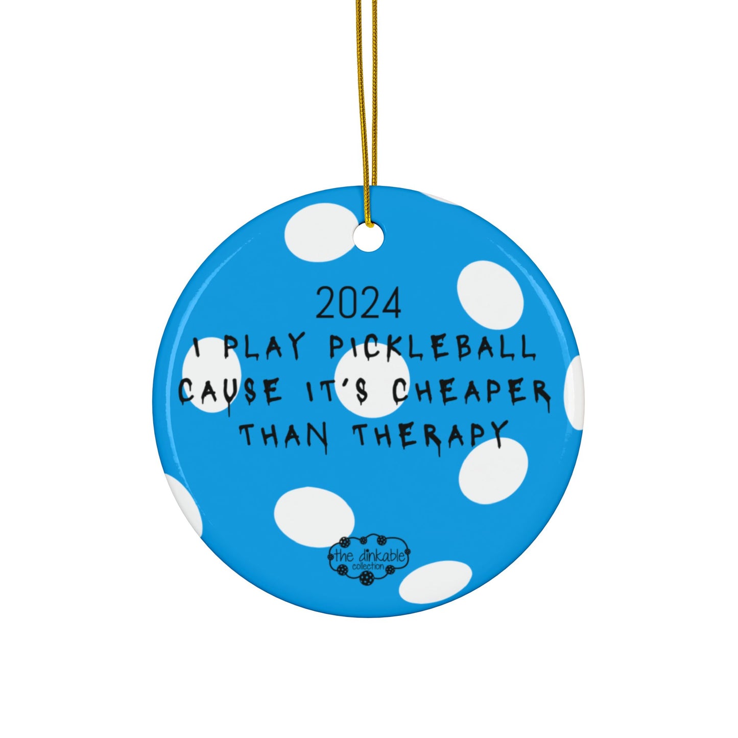 BLUE PICKLEBALL Ceramic Ornaments, 2-Side Print, (1pc, 3pcs, 5pcs, 10pcs) - FUNNY