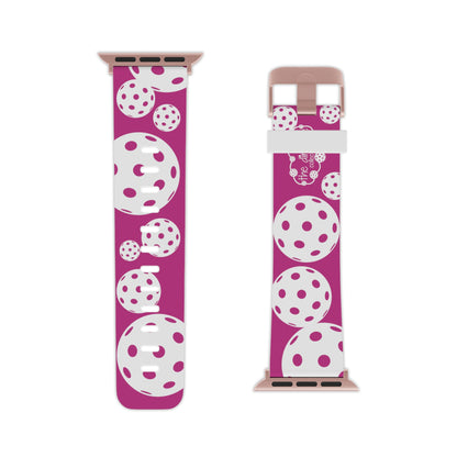 PICKLEBALL Watch Band for Apple Watch PINK AND WHITE