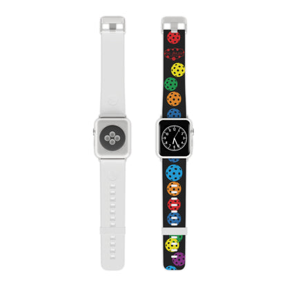 PICKLEBALL Watch Band for Apple Watch RAINBOW (Black)