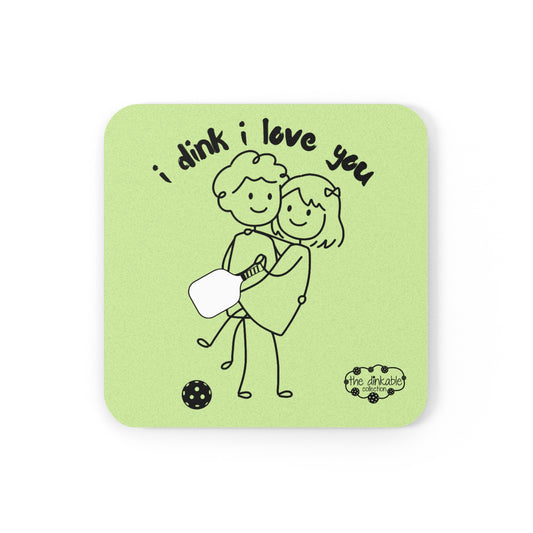 PICKLEBALL Cork Back Coaster I DINK I LOVE YOU