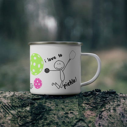 PICKLEBALL Enamel Camping Mug - i love to pickle