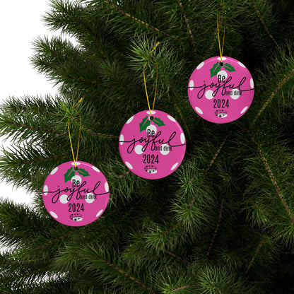 PINK PICKLEBALL Ceramic Ornaments, 2-Side Print, (1pc, 3pcs, 5pcs, 10pcs)