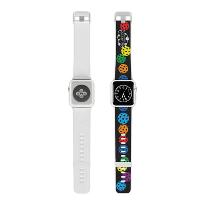 PICKLEBALL Watch Band for Apple Watch RAINBOW (Black)