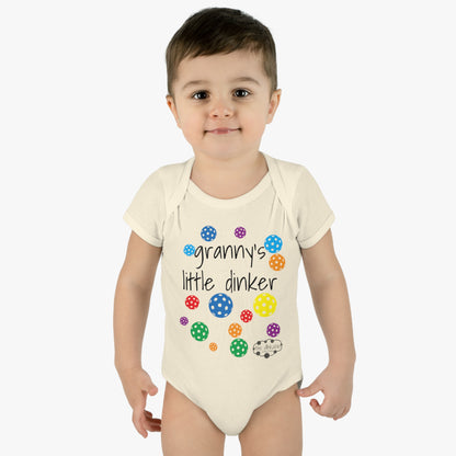 PICKLEBALL Infant Baby Rib Bodysuit - 'granny's little dinker'