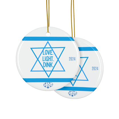 STAR OF DAVID PICKLEBALL Ceramic Ornaments, 2-Side Print, (1pc, 3pcs, 5pcs, 10pcs)