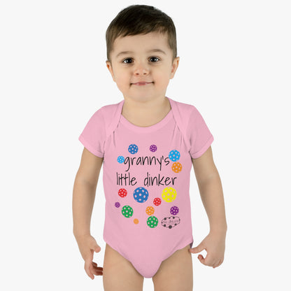 PICKLEBALL Infant Baby Rib Bodysuit - 'granny's little dinker'