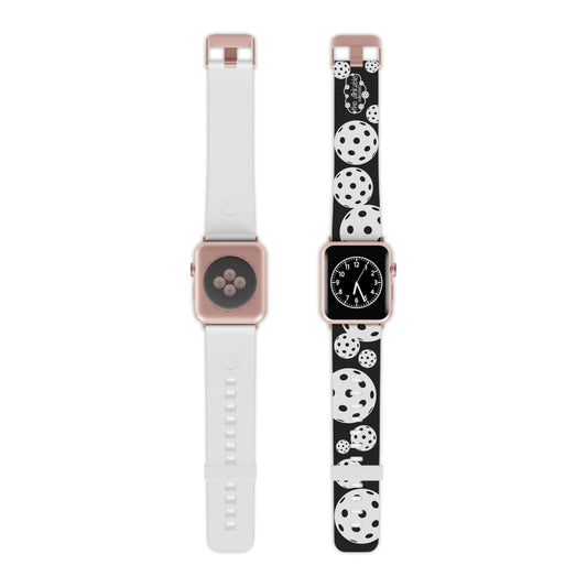 PICKLEBALL Watch Band for Apple Watch BLACK AND WHITE