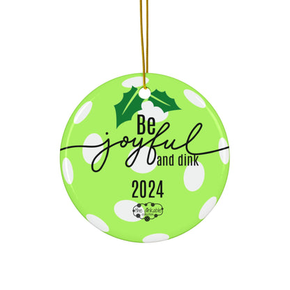 LIME GREEN PICKLEBALL Ceramic Ornaments, 2-Side Print, (1pc, 3pcs, 5pcs, 10pcs)