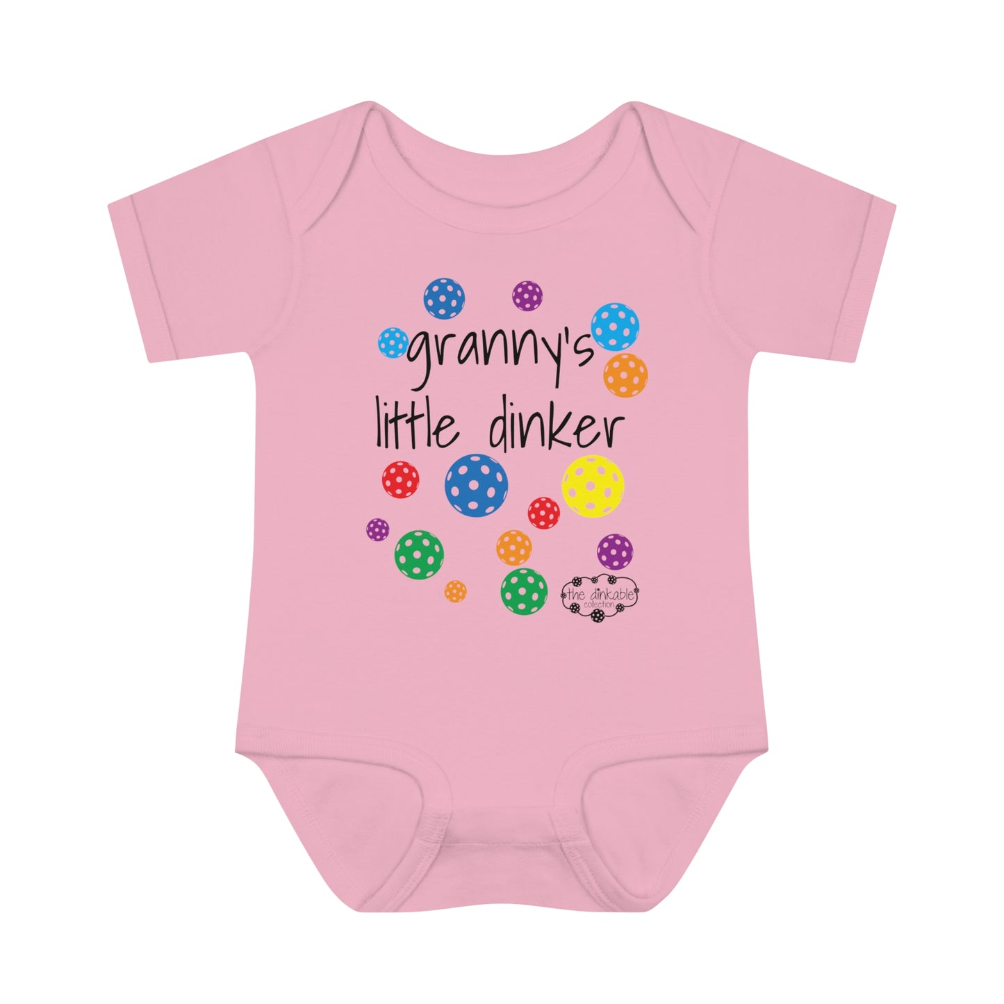 PICKLEBALL Infant Baby Rib Bodysuit - 'granny's little dinker'