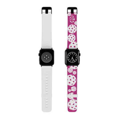 PICKLEBALL Watch Band for Apple Watch PINK AND WHITE