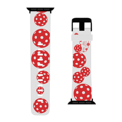 Pickleball Watch Band for Apple Watch RED & WHITE