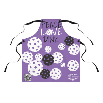 PICKLEBALL PEACE LOVE DINK Apron (AOP) Purple