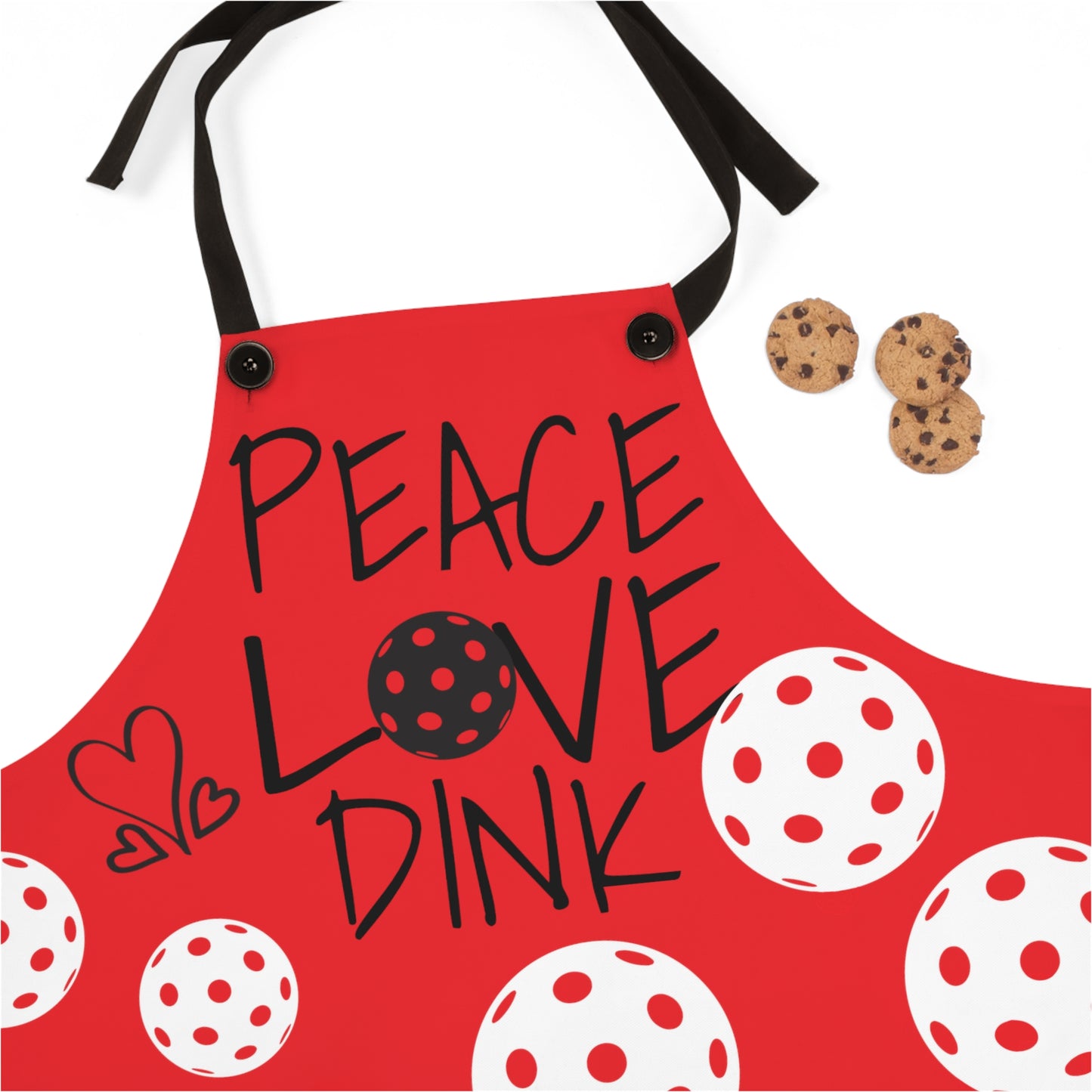 PICKLEBALL - PEACE LOVE DINK Apron (AOP) Red