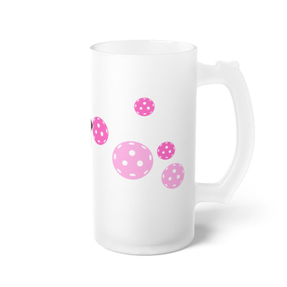 Frosted Beer Mug - "DINK Up" PICKLEBALL FROSTY MUG  Party Glass, 16oz Novelty Beer Stein Gift