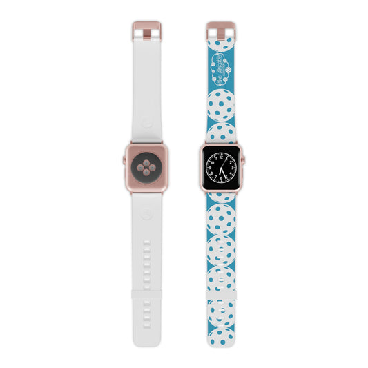 PICKLEBALL Watch Band for Apple Watch TURQUOIS AND WHITE