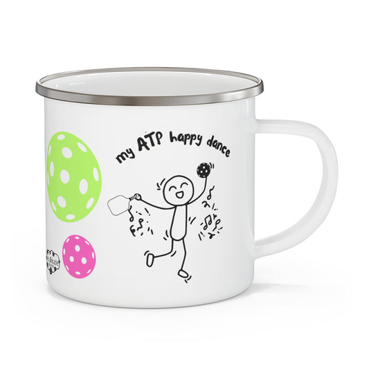 PICKLEBALL Enamel Camping Mug - my ATP happy dance