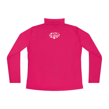 Womens' Long Sleeve Quarter-Zip Pullover 'EAT DINK SLEEP REPEAT'