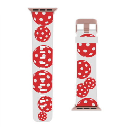 Pickleball Watch Band for Apple Watch RED & WHITE