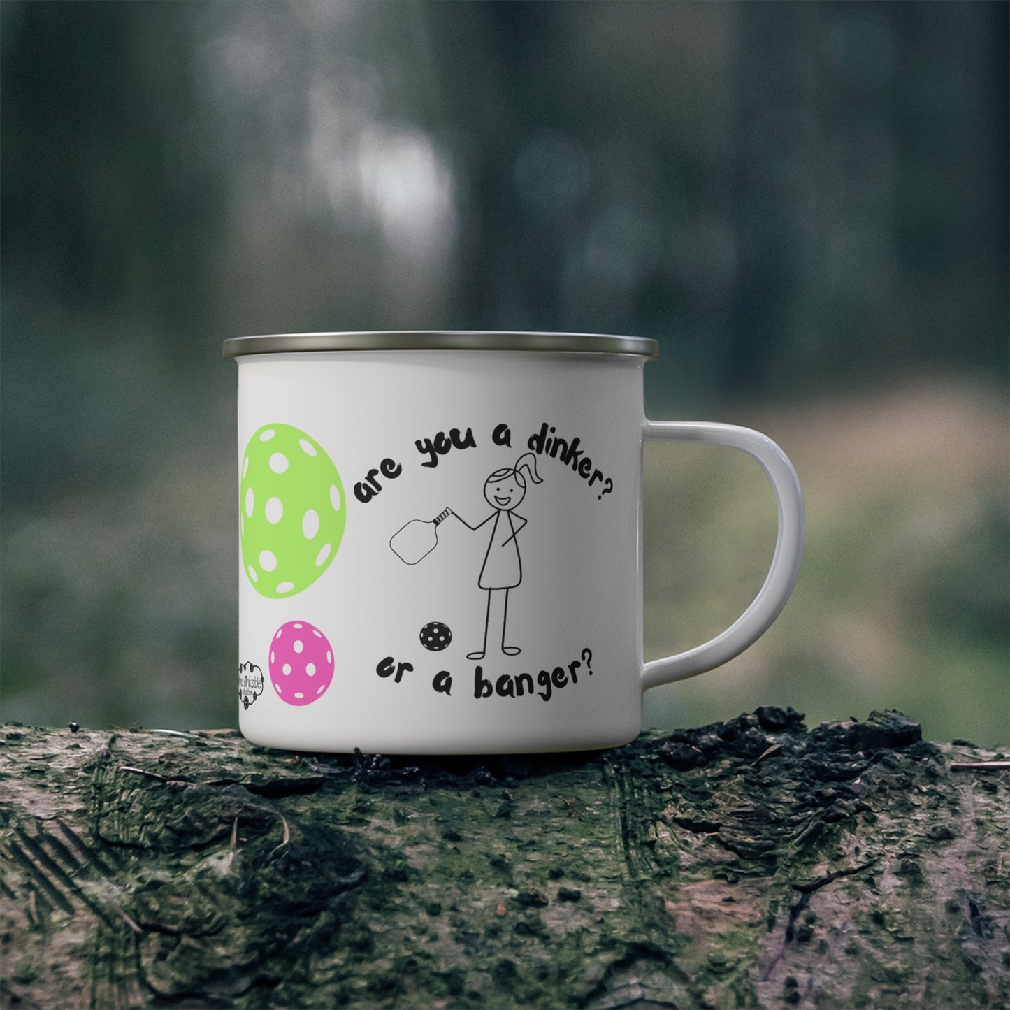 PICKLEBALL Enamel Camping Mug - dinker or a banger