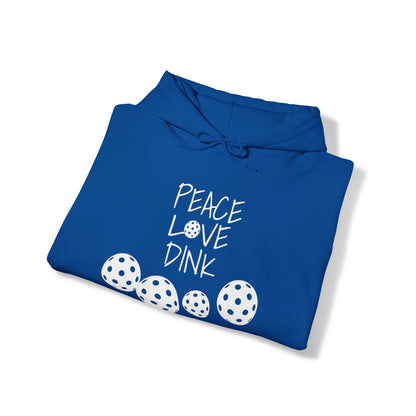 PICKLEBALL Unisex Heavy Blend™ Hooded Sweatshirt PEACE LOVE DINK