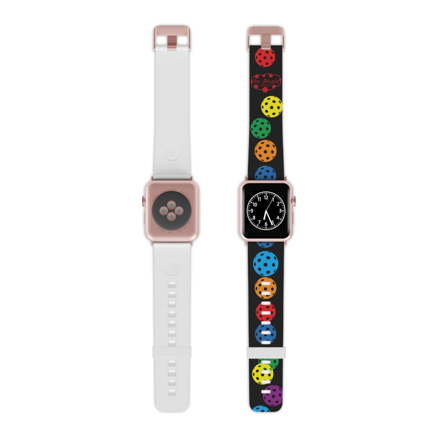 PICKLEBALL Watch Band for Apple Watch RAINBOW (Black)