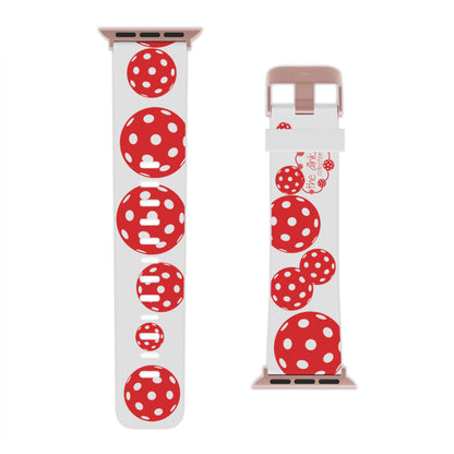 Pickleball Watch Band for Apple Watch RED & WHITE