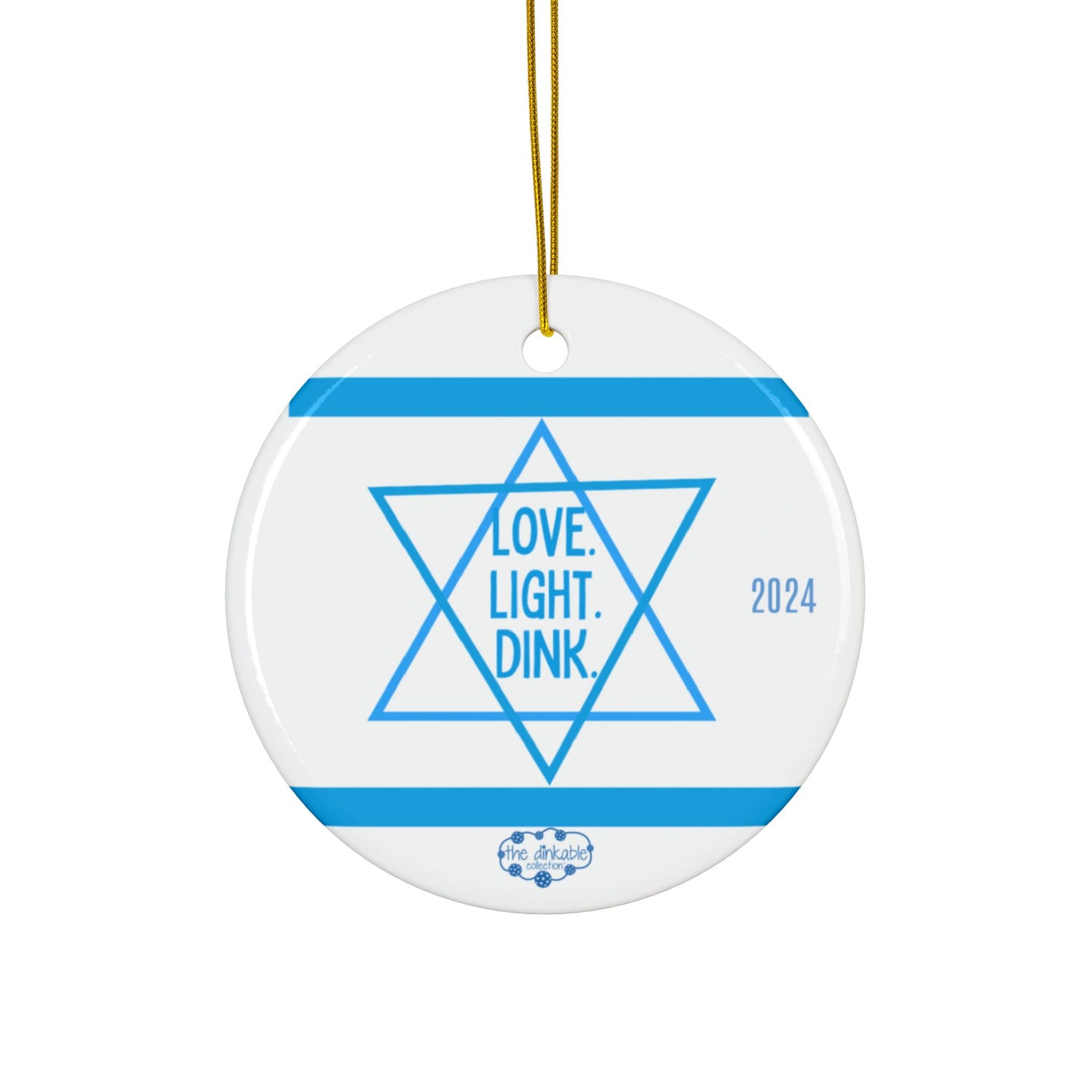 STAR OF DAVID PICKLEBALL Ceramic Ornaments, 2-Side Print, (1pc, 3pcs, 5pcs, 10pcs)