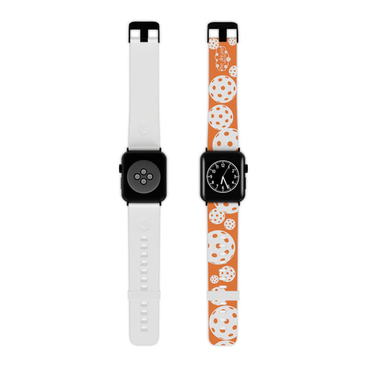 PICKLEBALL Watch Band for Apple Watch ORANGE AND WHITE