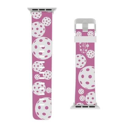 PICKLEBALL Watch Band for Apple Watch PINK AND WHITE