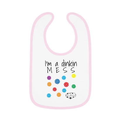 PICKLEBALL Bib Baby Contrast Trim Jersey Bib - i'm a dinkin mess