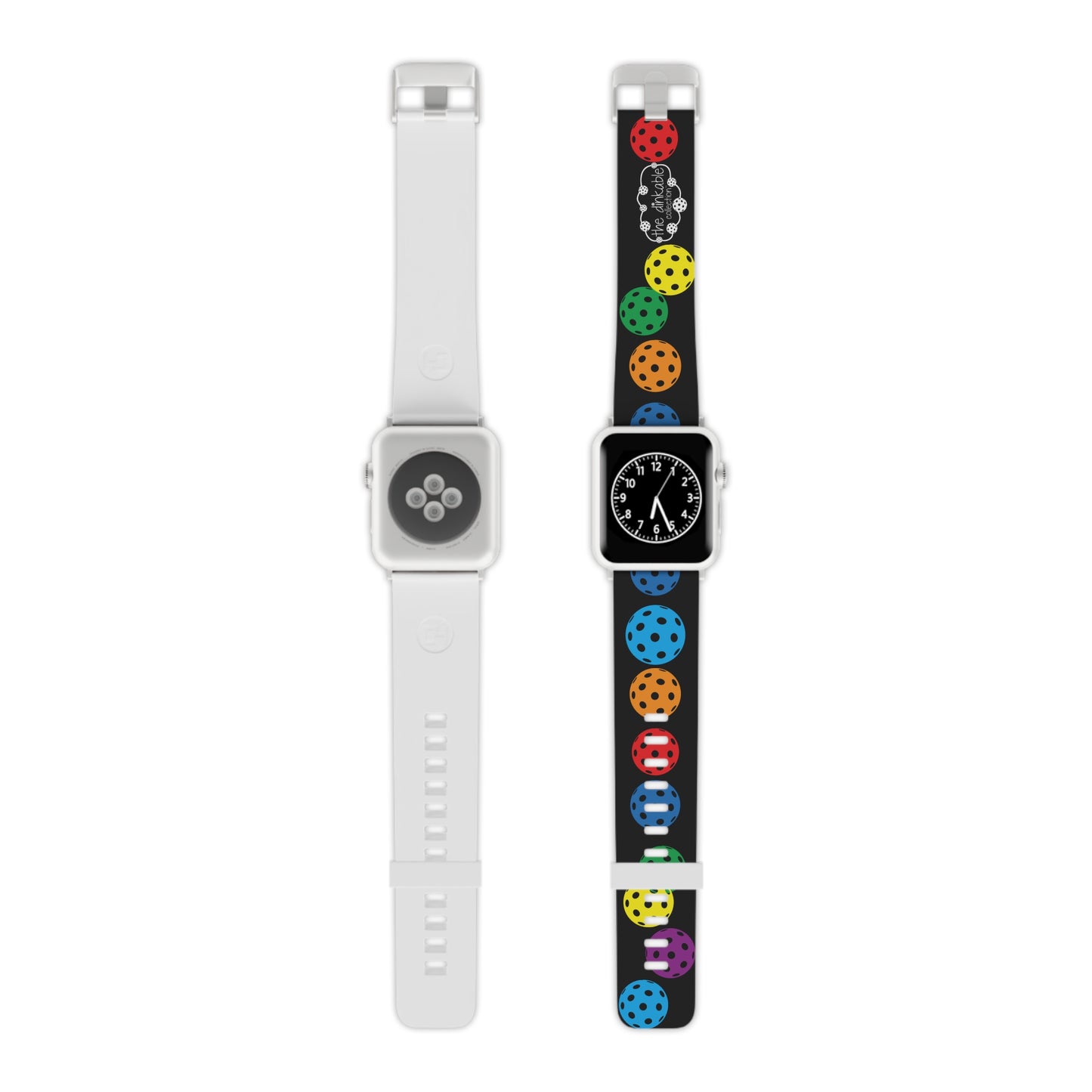 PICKLEBALL Watch Band for Apple Watch RAINBOW (Black)