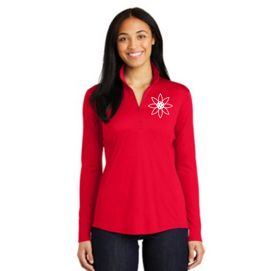 Womens' SportTek SPF50 1/4 Zip Pullover - Pickleball Sunflower