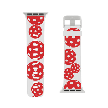 Pickleball Watch Band for Apple Watch RED & WHITE