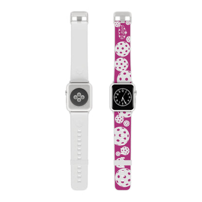 PICKLEBALL Watch Band for Apple Watch PINK AND WHITE