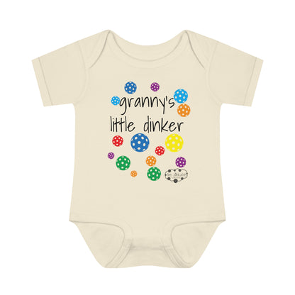 PICKLEBALL Infant Baby Rib Bodysuit - 'granny's little dinker'