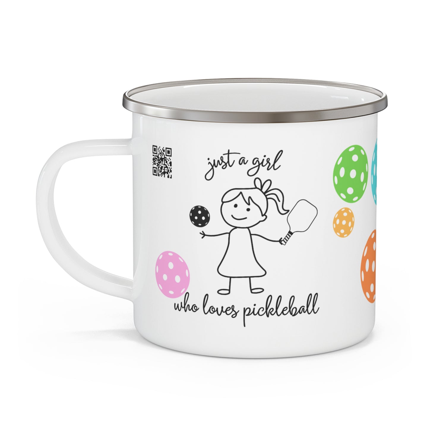 PICKLEBALL Enamel Camping Mug - just a girl who loves pickleball