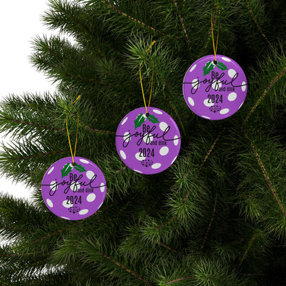 PURPLE PICKLEBALL Ceramic Ornaments, 2-Side Print, (1pc, 3pcs, 5pcs, 10pcs)