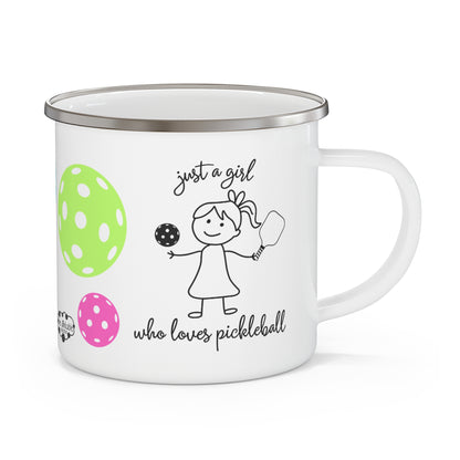 PICKLEBALL Enamel Camping Mug - just a girl who loves pickleball