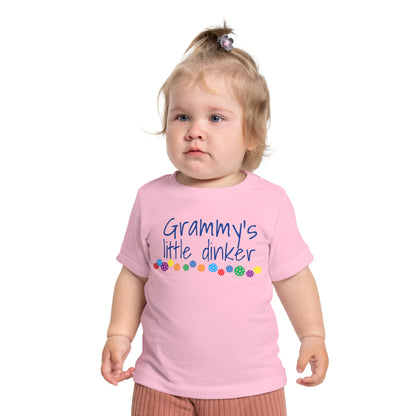 Pickleball Baby Short Sleeve T-Shirt - 'grammy's little dinker'