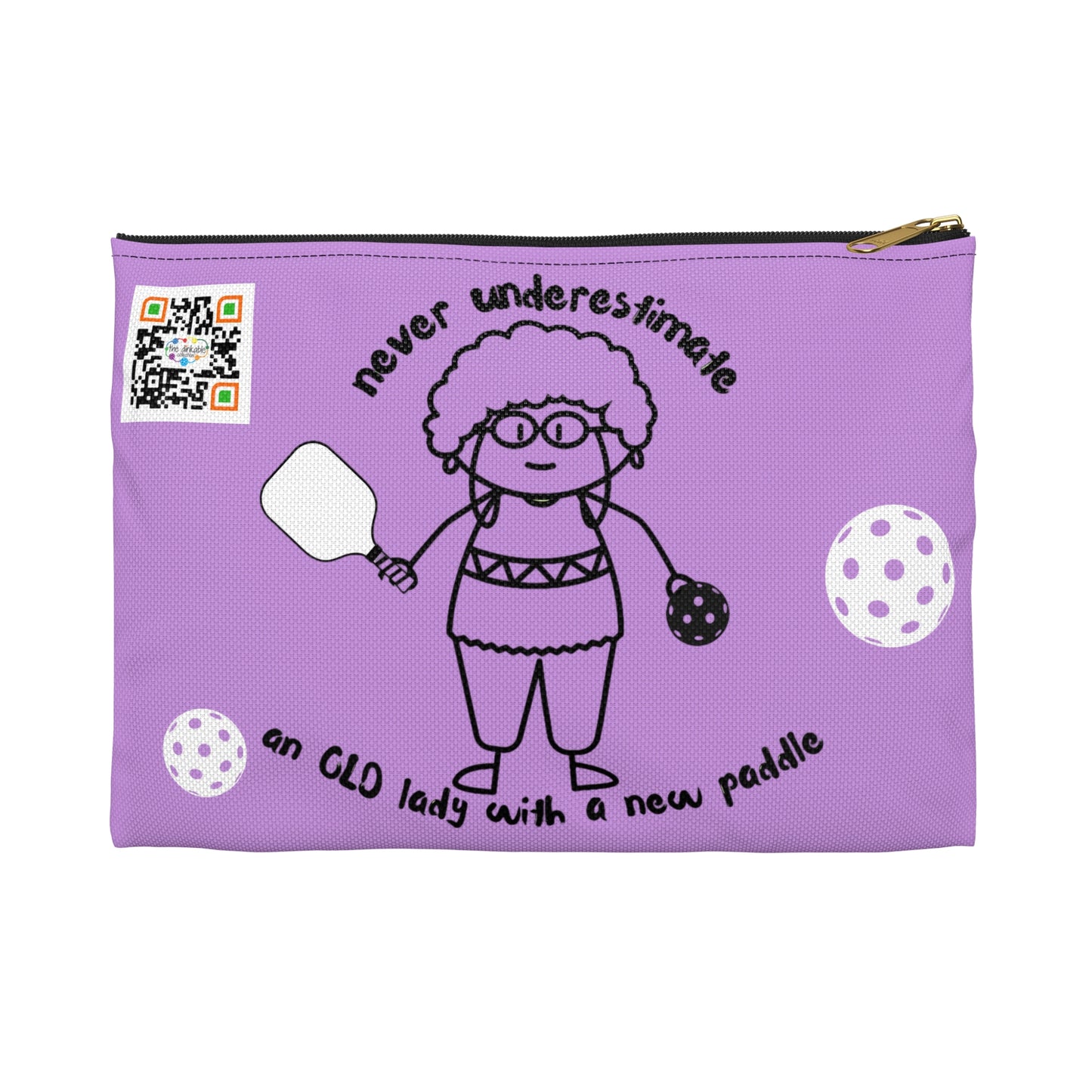 PICKLEBALL Accessory Pouch 'never underestimate an old lady with...'