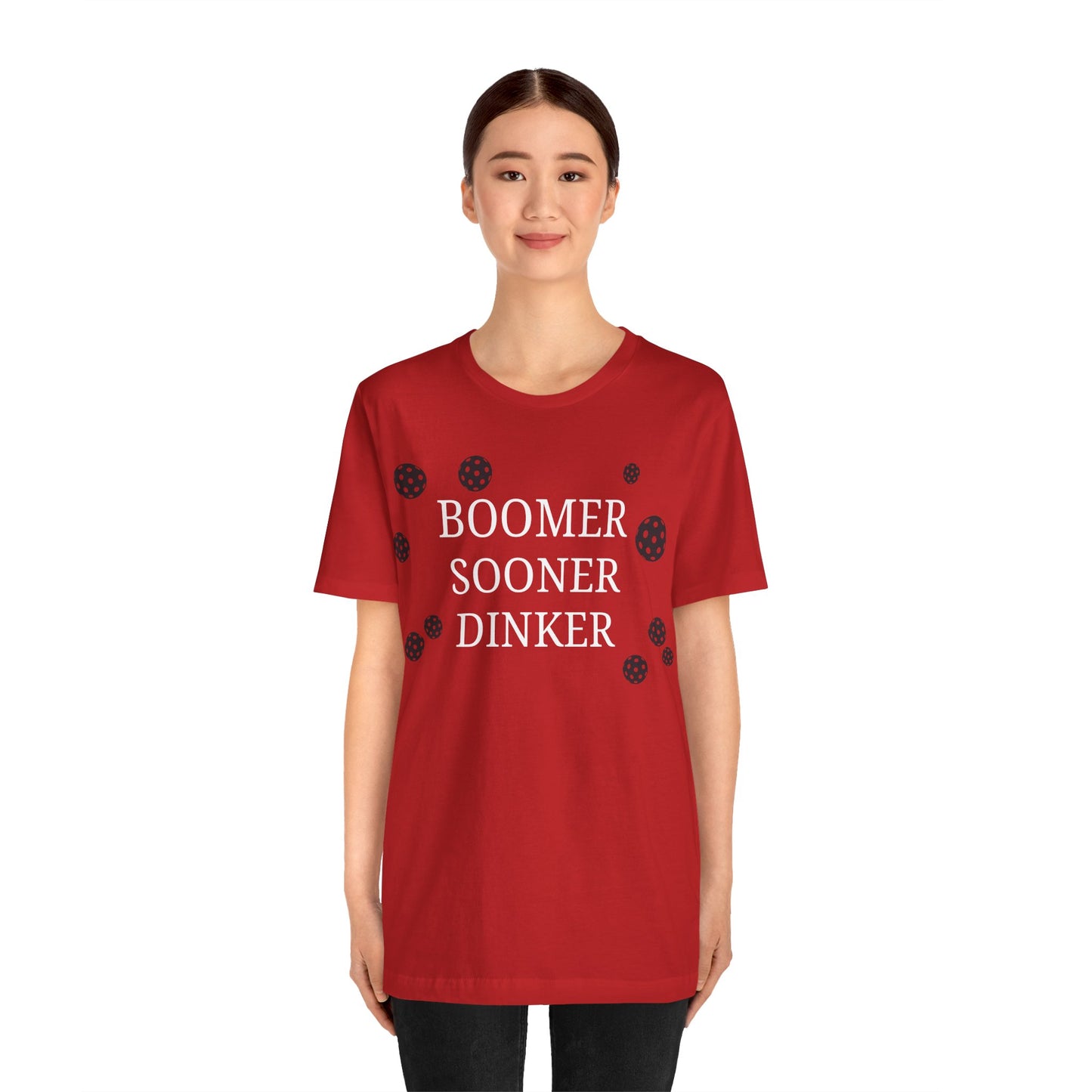 PICKLEBALL Unisex Jersey Short Sleeve Tee OU - BOOMER SOONER DINKER