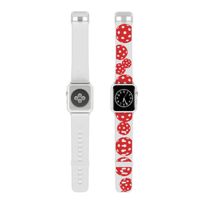 Pickleball Watch Band for Apple Watch RED & WHITE