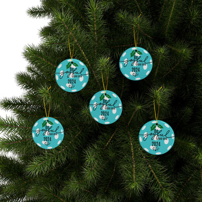 LIGHT BLUE PICKLEBALL Ceramic Ornaments, 2-Side Print, (1pc, 3pcs, 5pcs, 10pcs)