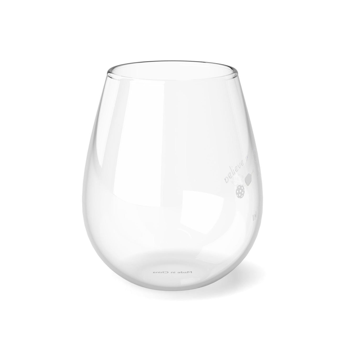 PICKLEBALL Stemless Wine Glass, 11.75oz ‘I believe in day dinking’ (#4)