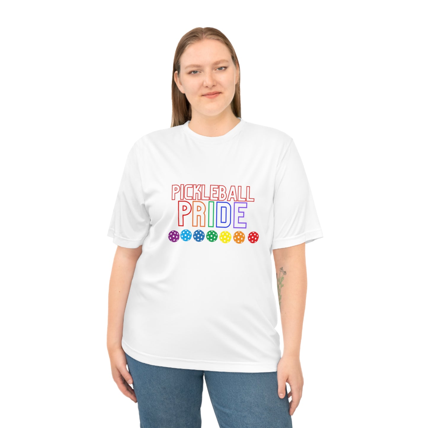 Pickleball Moisture Wicking Unisex Zone Performance T-shirt PRIDE