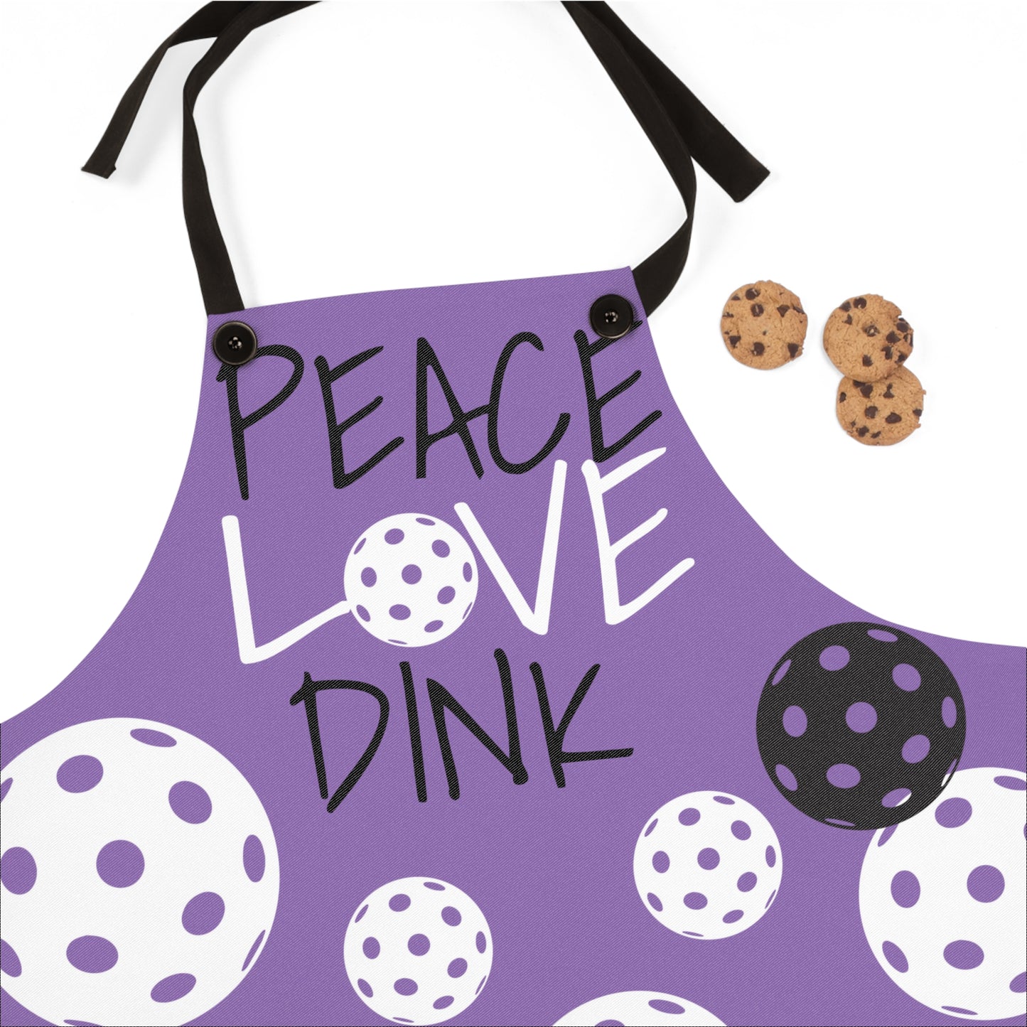 PICKLEBALL PEACE LOVE DINK Apron (AOP) Purple